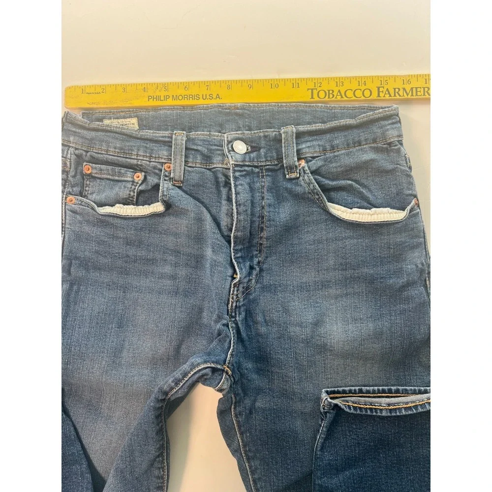 Levis Levi Big E Jeans Men's 32x30‎ Stretch 502 Premium Modern Leather Patch